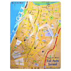 Urban footwear with a twist. A pair of flip flops made from an Eva foam map of Tel Aviv. Bonus Keyring included.